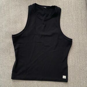 Vuori High Neck Sunrise Black Tank